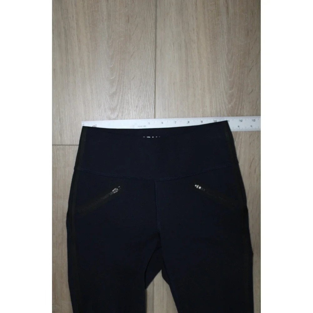 Spanx Navy Blue High Waisted Active Leggings Zipper Pockets XS TP RN112121